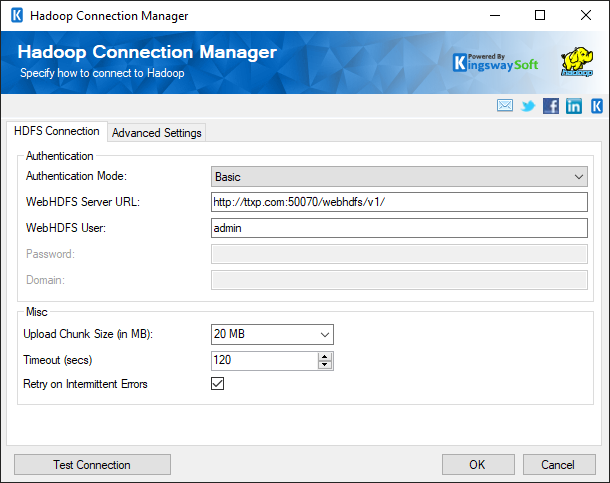 Hadoop Connection Manager